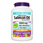 Webber Naturals Wild Alaskan Salmon Oil 1000mg, Softgels 180s - Superdrugs