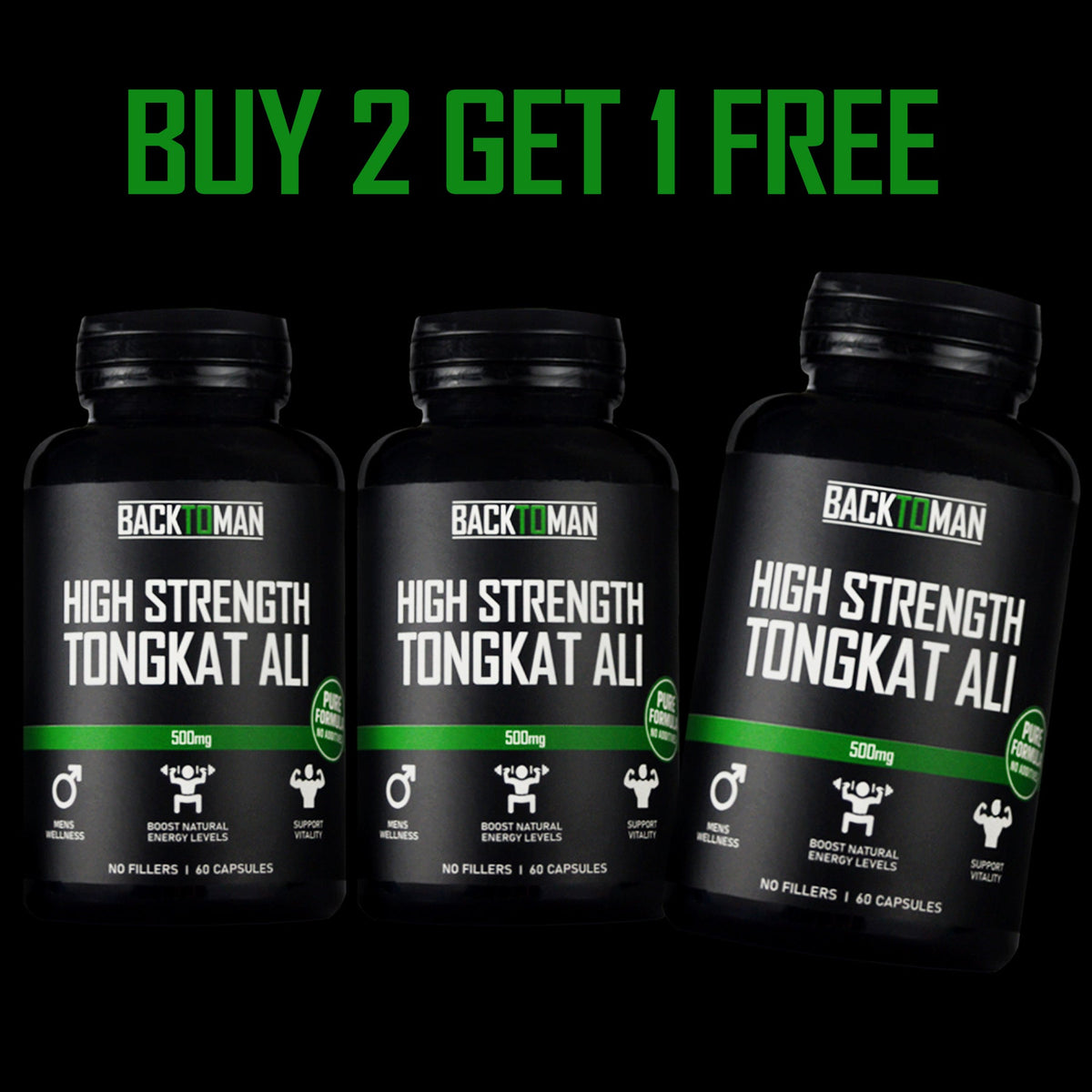 Buy 2 Get 1 Free Tongkat Ali (60+60+60 capsules)