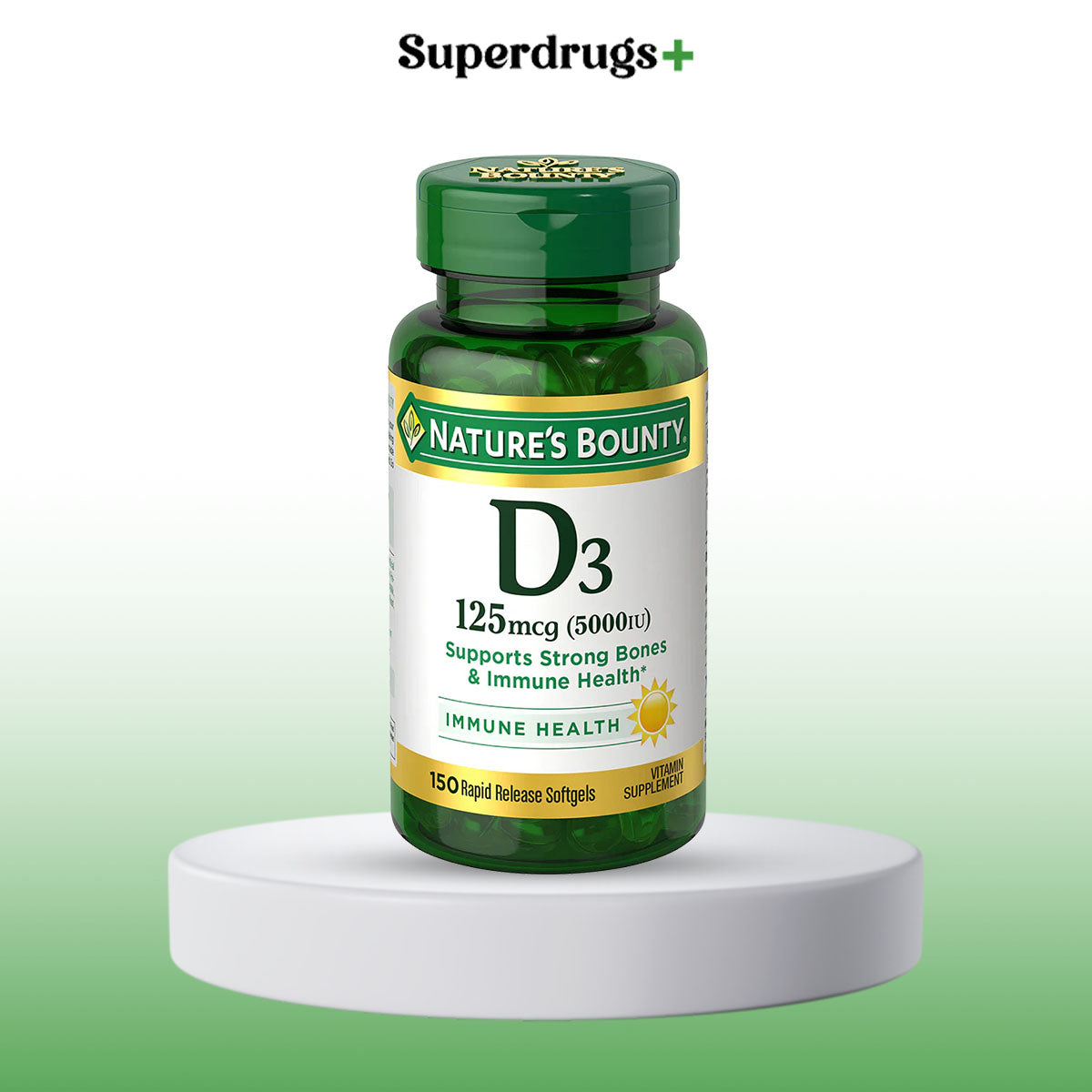 Nature's Bounty D3 125mcg Or 5000IU Softgels 150s
