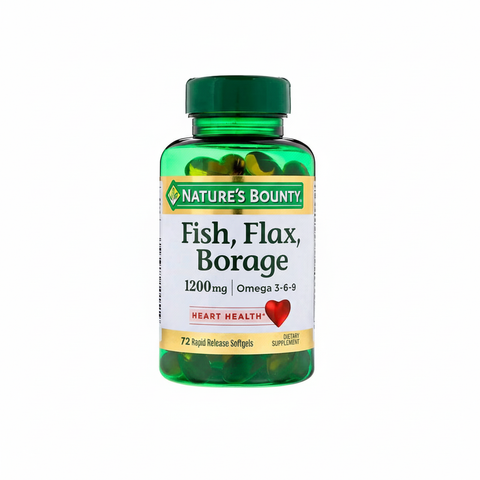 Nature's Bounty Fish, Flax, Borage Softgels 72s