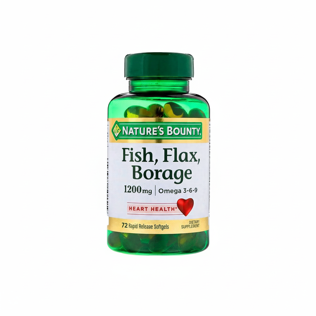 Nature's Bounty Fish, Flax, Borage Softgels 72s