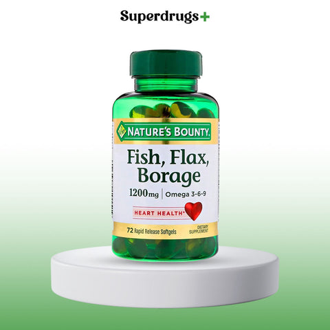 Nature's Bounty Fish, Flax, Borage Softgels 72s