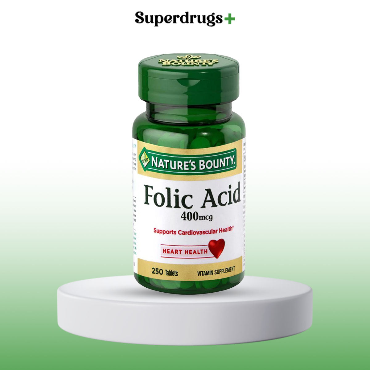 Nature's Bounty Folic Acid 400mcg Tablets 250s