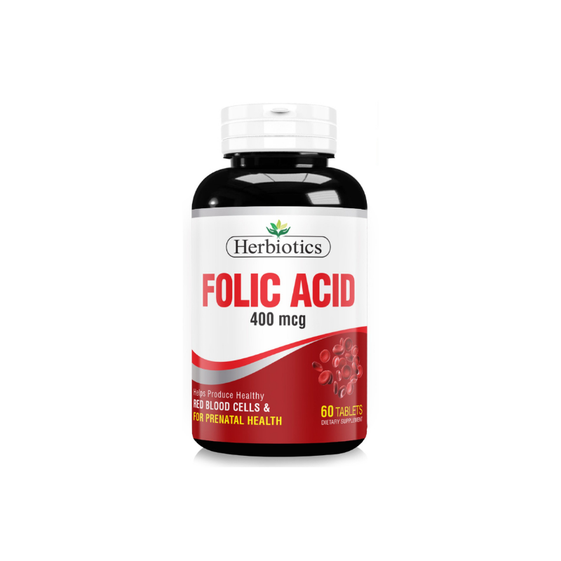 Herbiotics Folic Acid 400mcg Tablets 60s