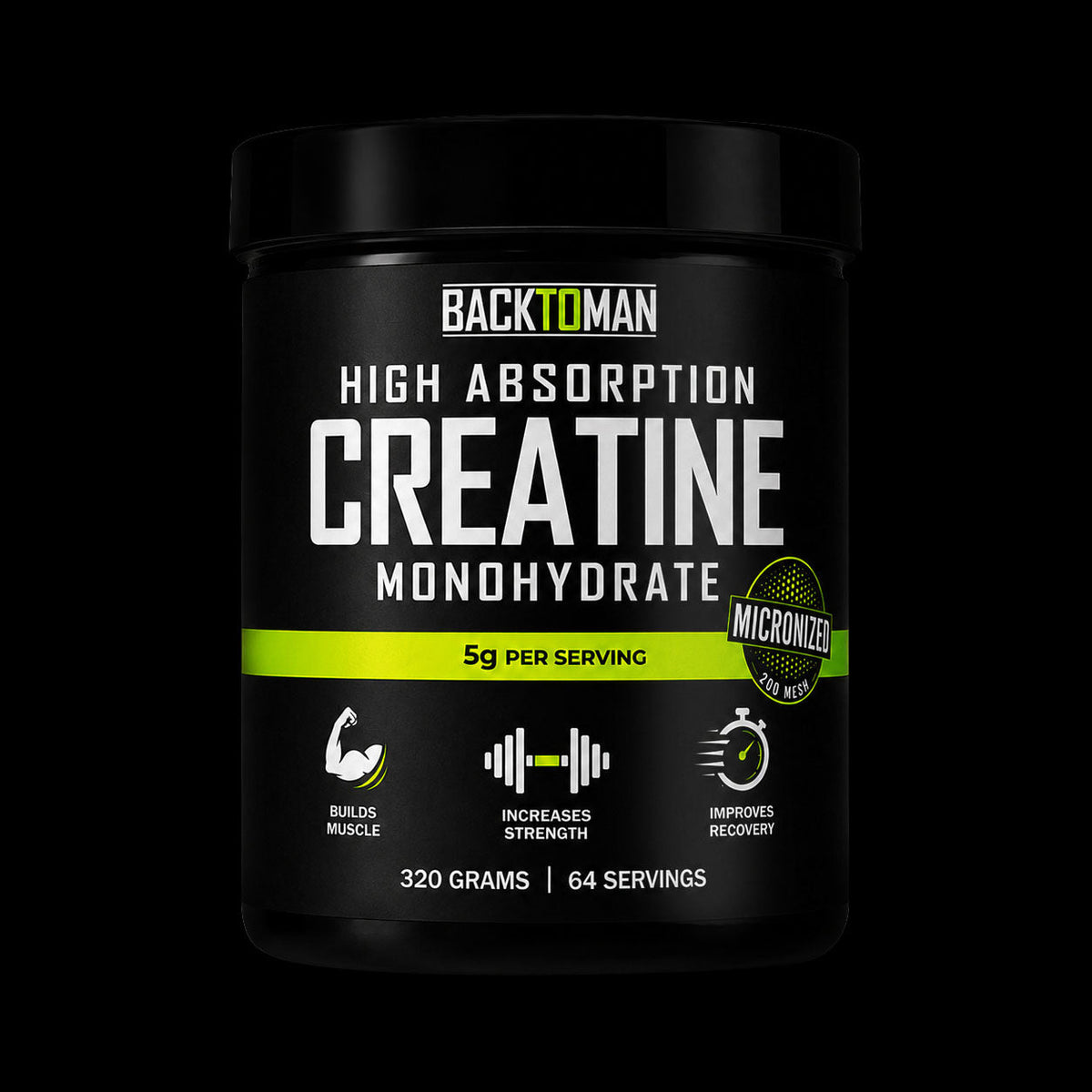 Creatine Monohydrate 200 Mesh 320 Grams (64 Servings)