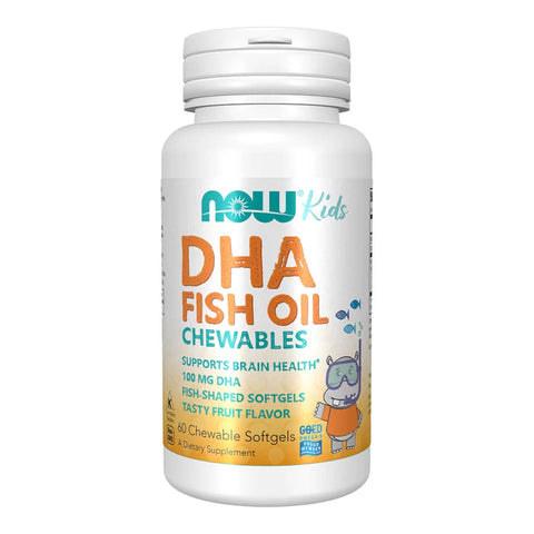 NOW DHA Kids Fish Oil Chewable Softgels, 60s
