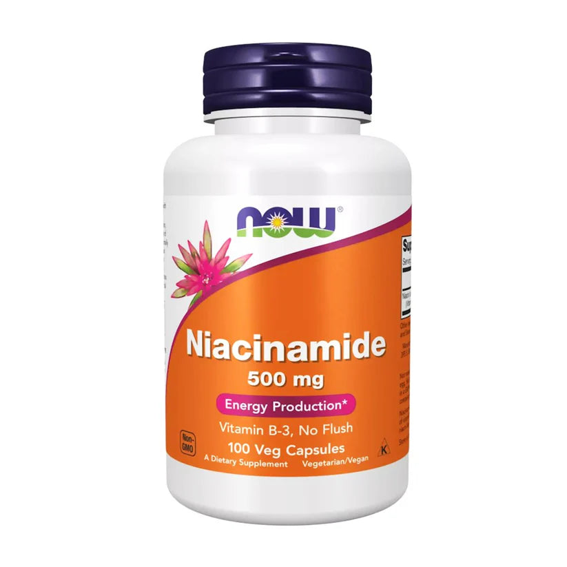 NOW Niacinamide 500mg (Vitamin B-3), Capsules 100s