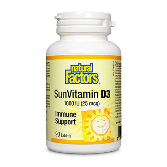Natural Factors Sun Vitamin D3 1000IU Or 25mcg Tablets 90s