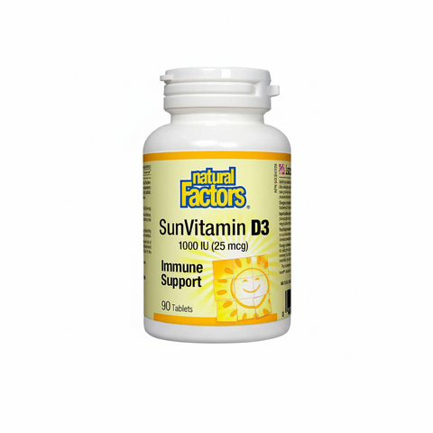 Natural Factors Sun Vitamin D3 1000IU Or 25mcg Tablets 90s