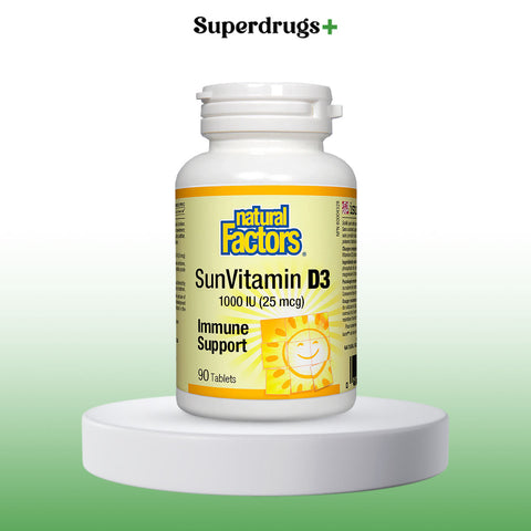 Natural Factors Sun Vitamin D3 1000IU Or 25mcg Tablets 90s