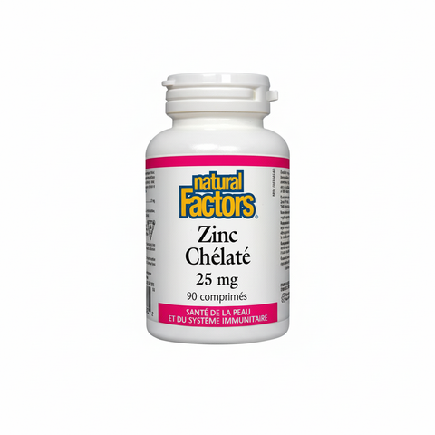 Natural Factors Zinc Chelate 25mg Tablets 90s