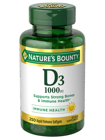Nature's Bounty D3 25 mcg (1000 IU) Softgels 250s