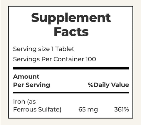 Nature's Bounty Iron 65mg Tablets 100s