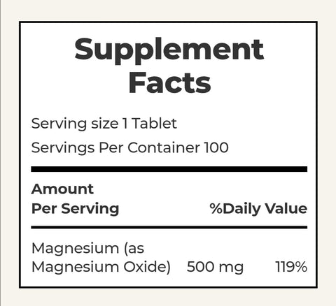 Nature's Bounty Magnesium 500mg Tablets 100s