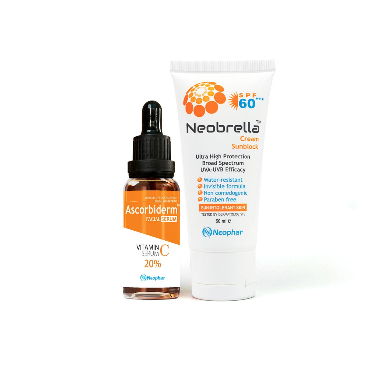 Ascorbiderm Vitamin C Serum + Neobrella Sunblock Discount Bundle